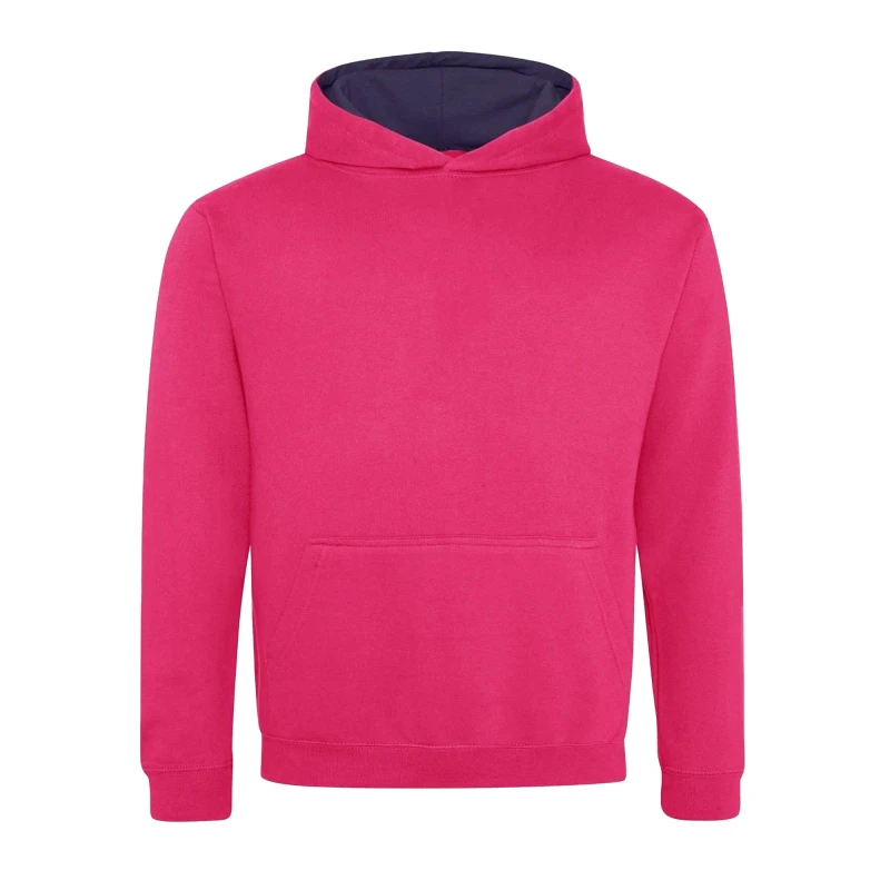 Image of AWDis Varsity Hoodie in Cerise Size: 12-13 Years Cerise Unisex 12-13 Years