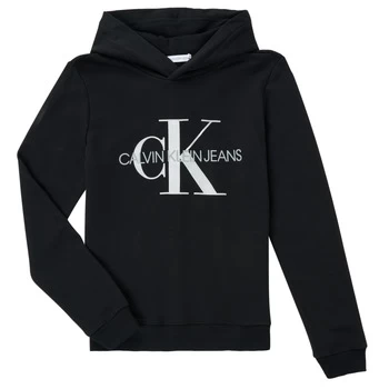 Image of Calvin Klein Jeans TRINIDA boys's Childrens sweatshirt in Black - Sizes 8 years,10 years,12 years,14 years,16 years
