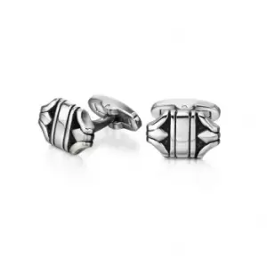 image of Fred Bennett Stainless Steel Ornate Patterned Cufflinks V527