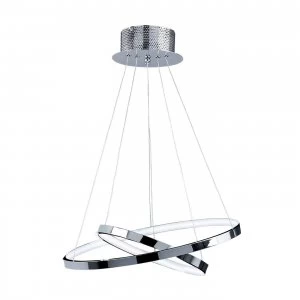 Image of Ceiling Pendant Light Chrome, Frosted Acrylic