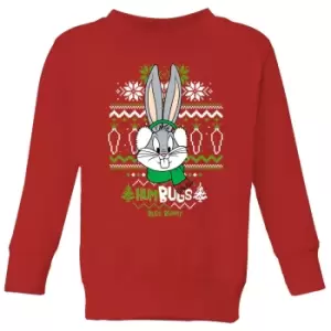 image of Looney Tunes Bugs Bunny Knit Kids Christmas Jumper - Red - 11-12 Years