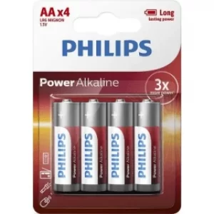 Image of Philips AA/LR6 Power Alkaline Mignon Batteries (4 Pack)