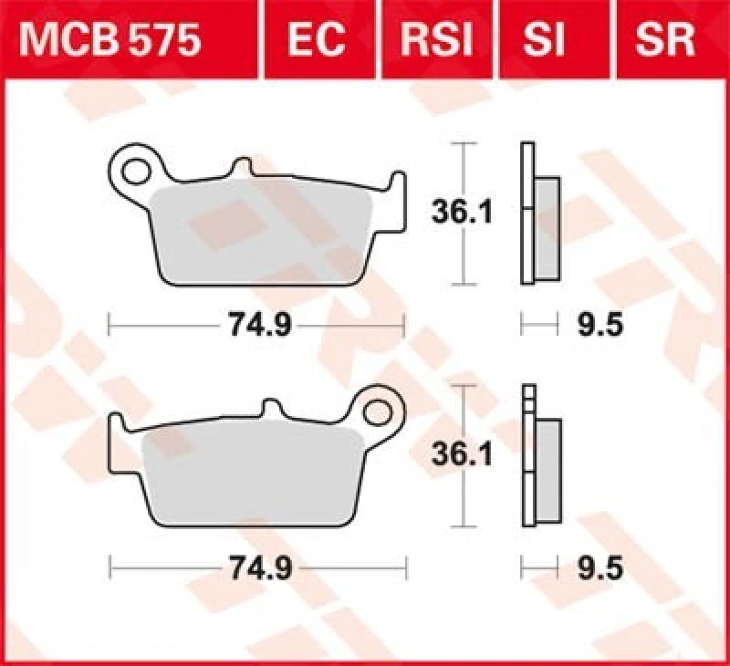 Image of TRW Lucas Brake pad MCB575