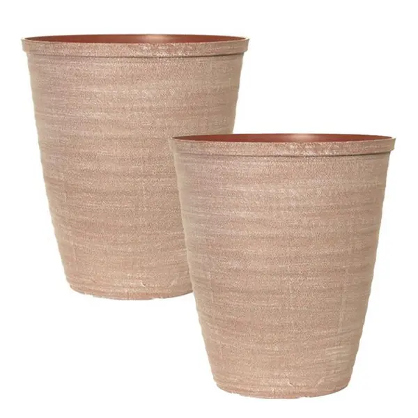 YouGarden Pair of Dune Planters (28cm) - Powdered Brick 30x28x28cm Multi 39995299000