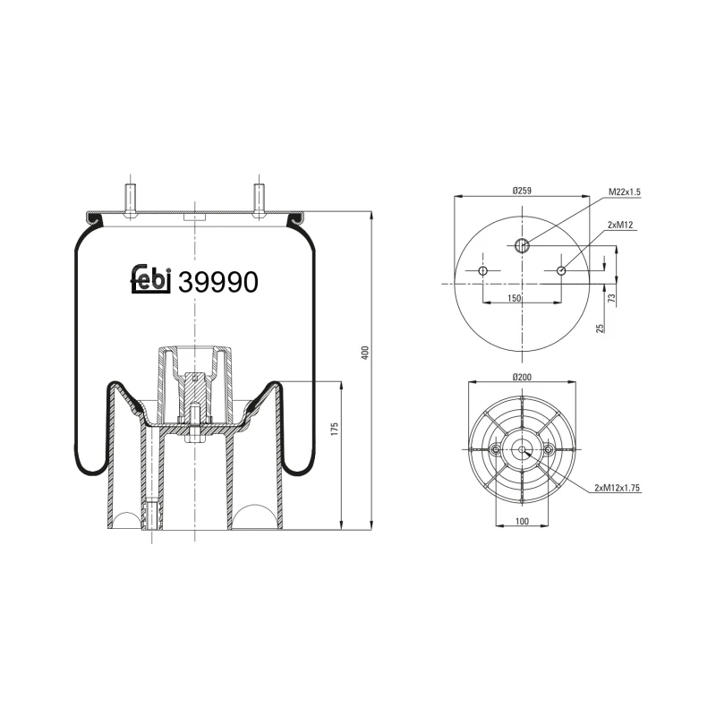 Image of FEBI BILSTEIN 39990 Boot, air suspension Boot,air suspension (324)