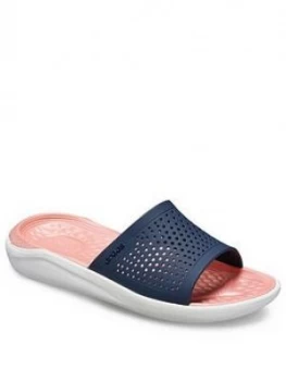 image of Crocs Crocs Literide Slide Flat Sandal, Navy, Size 3, Women