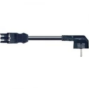 Image of Mains cable Mains socket PG right angle plugTotal number of pins 3BlackWAGO