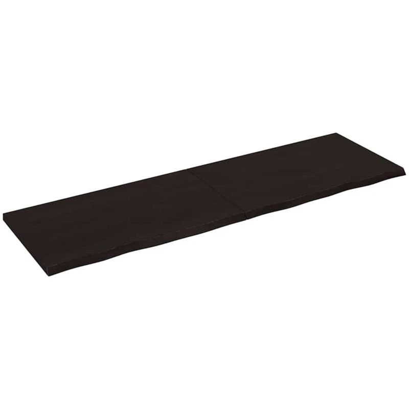 Image of Vidaxl Wall Shelf Dark Grey 200X60X4cm Treated Solid Wood Oak, Brown 363850