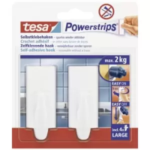 Image of tesa POWERSTRIPS Large Trend Adhesive Hook White Content: 2 pc(s)