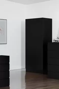 Image of 2 Door Matt Black Large Double Wardrobe