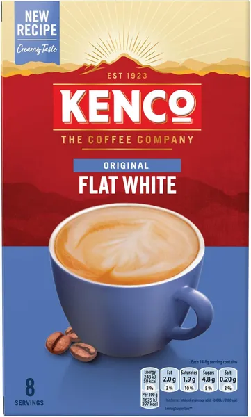 Image of Kenco Flat White Instant Coffee 8 Packs of 5 Boxes