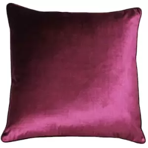 image of Paoletti Luxe Velvet Polyester Filled Cushion Cranberry