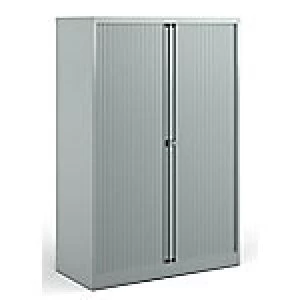 image of Bisley Tambour Cupboard DST65S Silver 1,000 x 470 x 1,585 mm