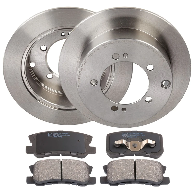 Image of RIDEX 3405B2212 Brake disc and pads set Rear Axle, Brake Disc Type: Solid, with acoustic wear warning Brake Set,disc brakes (3405)