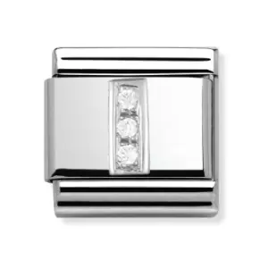 image of Nomination Classic Silver & CZ Letter I Charm