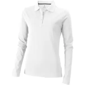 image of Elevate Oakville Long Sleeve Ladies Polo Shirt (L) (White)