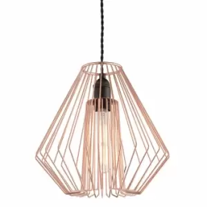 image of Nielsen Salso Large Easy Fit, Non Electric Metal Pendant. 30Cm Geometric Design Pendant Light Shade. Finished In Copper