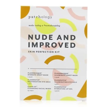 Image of PatchologyNude & Improved Skin Perfection Kit: Hydrate Mask, Illuminate Mask, Rejuvenating Eye Gels, illuminating Eye Gels, Cleansing Facial Wipes, Hy