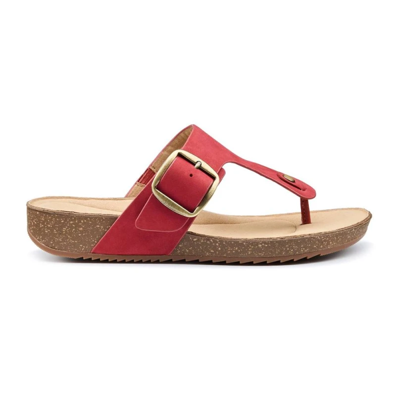 Image of Hotter Womens 'Resort' Toe-Post Sandals in Light Red Size: 6 Light Red Female 6