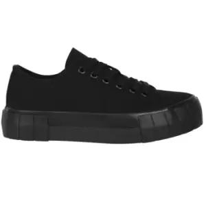 Image of Kangol Platform Low Top Trainers Ladies - Black
