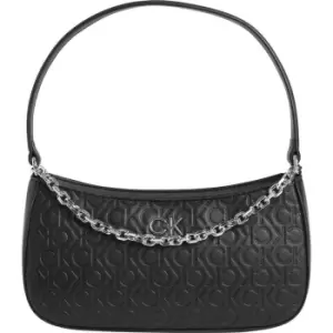 Image of Calvin Klein Re-Lock Shoulder Bag Emb Mono - Black