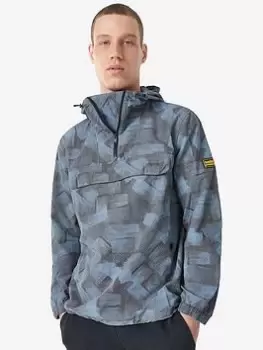Image of Barbour International Stroke Print Hooded Overshirt - Dark Grey, Size 2XL, Men