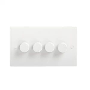 Image of KnightsBridge 40-400W White 4G 2 Way 230V Electric Dimmer Switch Wall Plate