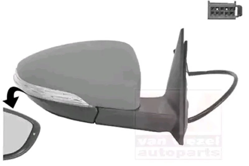 Image of VAN WEZEL 5806818 Wing mirror * HAGUS * Right, Heatable, primed Outside Mirror (50)