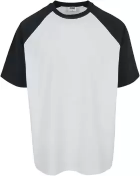 image of Urban Classics Organic Oversized Raglan T-Shirt, White/Black, Male, T-Shirts, TB4908-01248