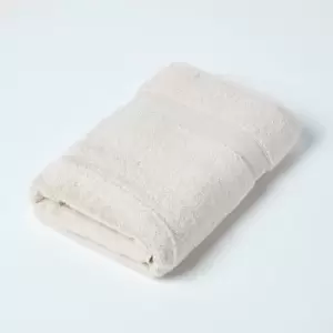 Image of HOMESCAPES Zero Twist Supima Cotton Bath Towel, Beige - Beige