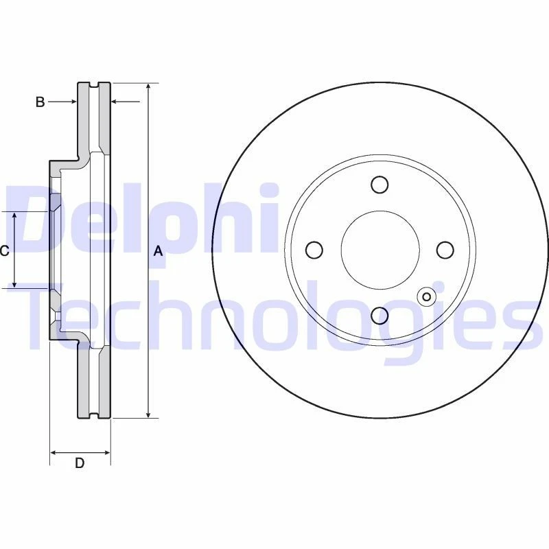 Image of DELPHI Brake disc DELPHI BG4671C
