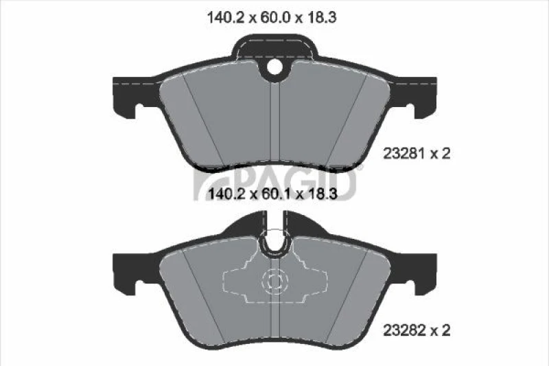 Image of Brake pad set PAGID T1220N