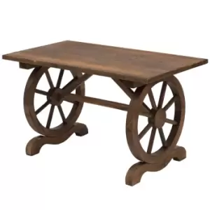 Image of Outsunny Outdoor Natural Fir Wood Coffee Table