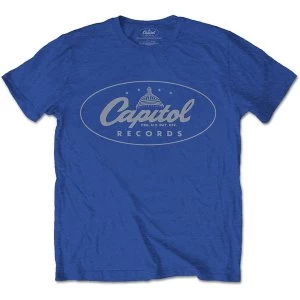 Image of Capitol Records - Logo Unisex Large T-Shirt - Blue
