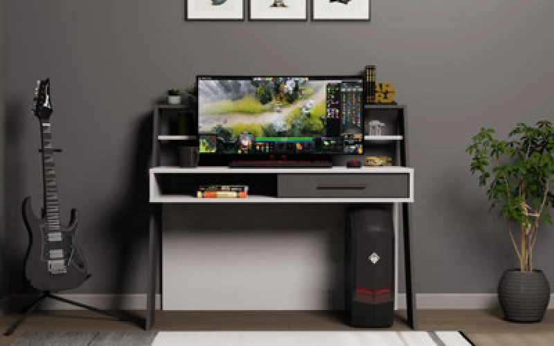 Image of Decorotika Soho Computer Desk White Anthracite
