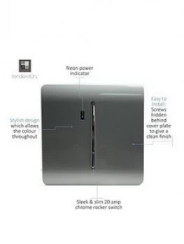 Image of Trendiswitch 20 Amp Neon Insert Std Silver