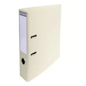 Image of Exacompta Prem Touch Lever Arch File 53750E 75mm PVC, Cardboard 2 ring A4 Cream Pack of 10