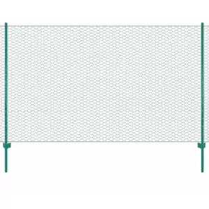 Image of Wire Mesh Fence with Posts Steel 25x2 m Green Vidaxl Green