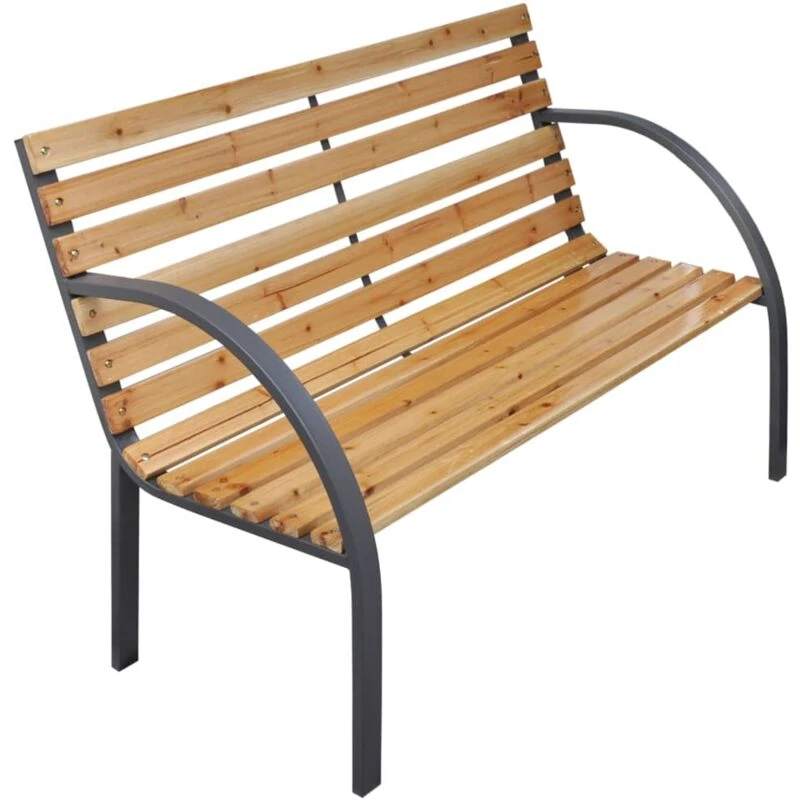 Image of vidaXL Garden Bench 112cm Solid Wood Fir, Brown 319573