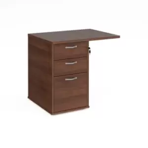 Image of Desk high 3 drawer pedestal 600mm deep with 800mm flyover top - walnut