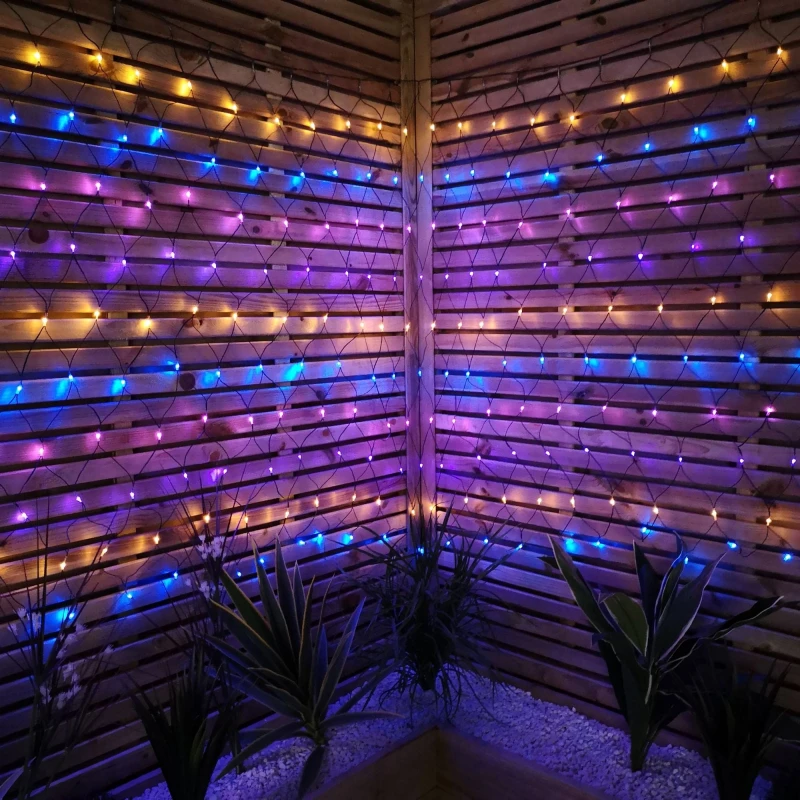 Image of 3.5m Multi Function Rainbow LED Net Lights Christmas Decorations with Timer