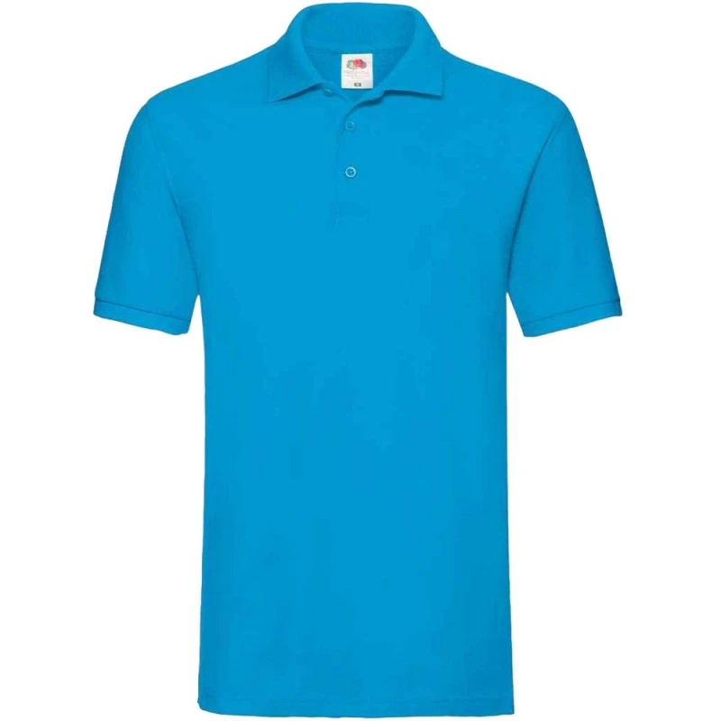 Image of Fruit Of The Loom Fruit of the Loom Men Premium Cotton Pique Polo Shirt in Dark Blue Size: Small Dark Blue S Male 5063527578365