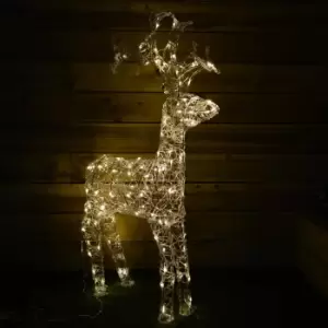 image of 120cm x 80cm Acrylic Outdoor Christmas Reindeer Lit with 120 Warm White LEDs