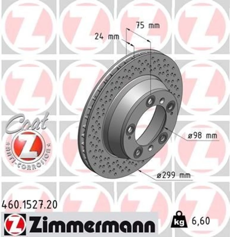 Image of ZIMMERMANN Brake disc ZIMMERMANN 460.1527.20