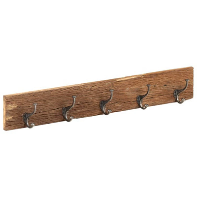 Image of VIDAXL Hall Hanger with 5 Hooks 100x2.5x15cm Solid Reclaimed Wood Vidaxl 8720286067277