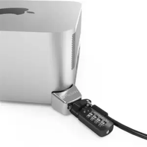 image of Compulocks Mac Studio Ledge Lock Adapter with Combination Cable Lock Silver