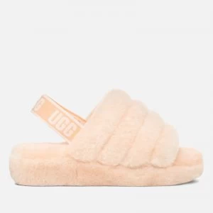 image of UGG Womens Fluff Yeah Slide Sheepskin Sandals - Scallop - UK 7