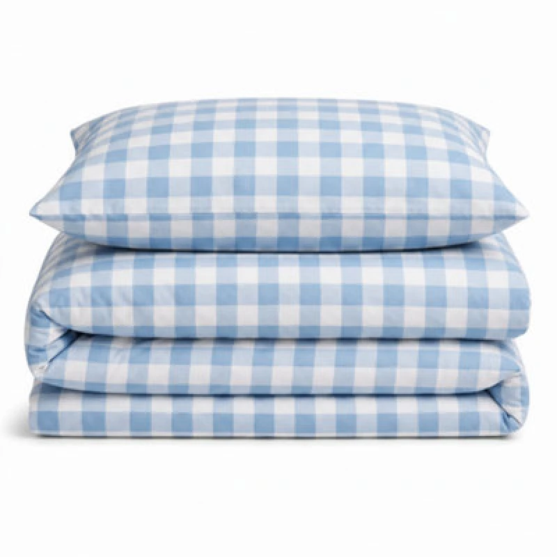Image of Sweet Dreams Surf Blue Wyndham Gingham Check Duvet Cover And Pillowcase Set Super King