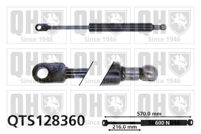 Image of QUINTON HAZELL Tailgate strut QUINTON HAZELL QTS128360