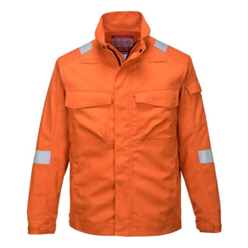 Image of Biz Flame Ultra Two Tone Flame Resistant Jacket FR68ORRL Colour: Orange
